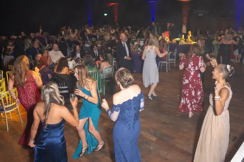 The dance floor filling up as the disco starts.