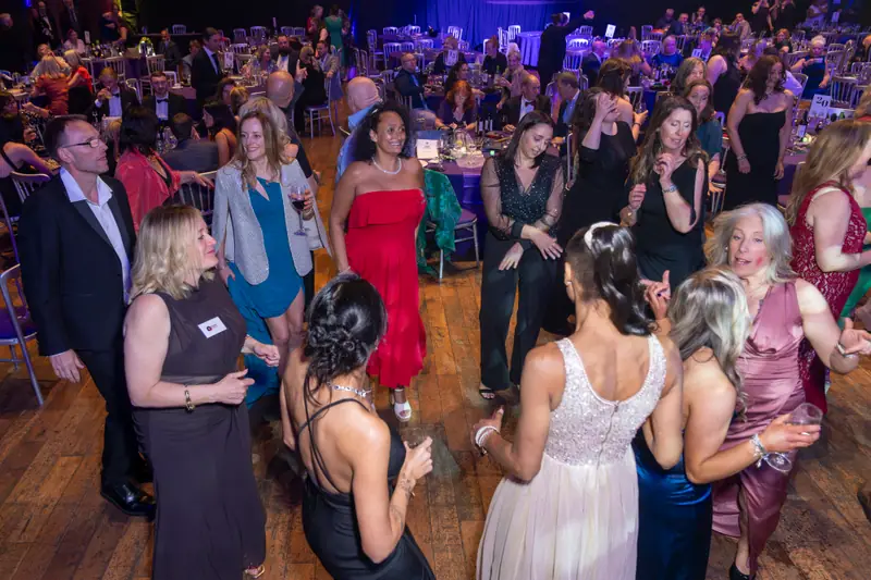 A packed dance floor at the end of the evening.