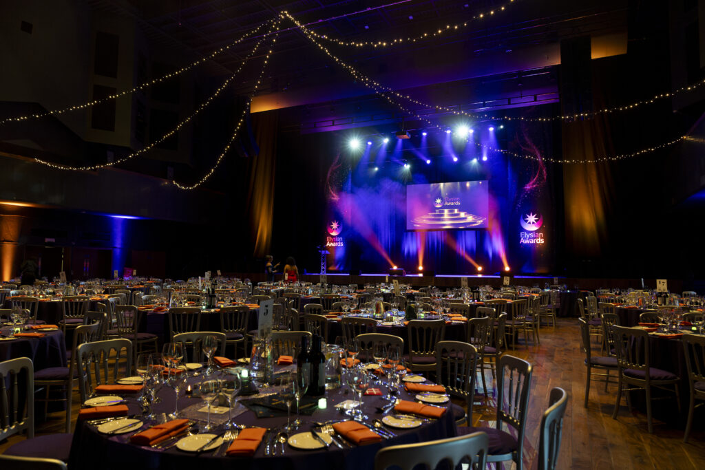 Stage and table setup at the Elysian Awards 2026